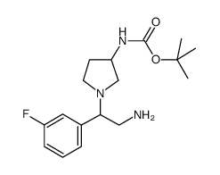 3-N-Boc-氨基-1-[2-氨基-1-(3-氟-苯基)-乙基]-吡咯烷结构式