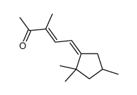 3-methyl-5-(2,2,4-trimethylcyclopentylidene)pent-3-en-2-one结构式