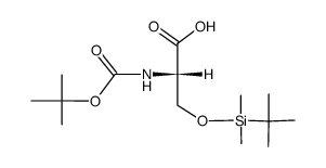 (2S)-2-tert-butoxycarbonylamino-3-(tert-butyldimethylsilanyloxy)propionic acid结构式