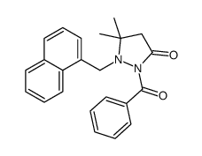 2-benzoyl-5,5-dimethyl-1-(naphthalen-1-ylmethyl)pyrazolidin-3-one Structure