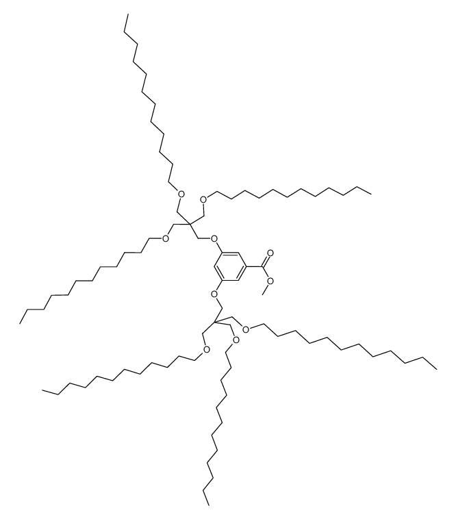 3,5-Bis-(3-dodecyloxy-2,2-bis-dodecyloxymethyl-propoxy)-benzoic acid methyl ester Structure