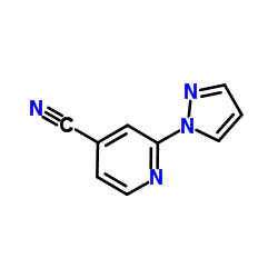 2-(1H-Pyrazol-1-yl)isonicotinonitrile Structure