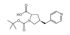 1,2-Pyrrolidinedicarboxylic acid, 4-(4-pyridinylmethyl)-, 1-(1,1-dimethylethyl) ester, (2S,4R) Structure