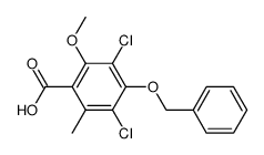 4-benzyloxy-3,5-dichloro-2-methoxy-6-methylbenzoic acid Structure