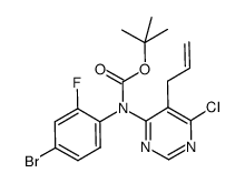 1,1-dimethylethyl (4-bromo-2-fluorophenyl)[6-chloro-5-(2-propen-1-yl)-4-pyrimidinyl]carbamate Structure