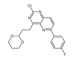 2-chloro-4-(2-[1,3]dioxan-2-yl-ethyl)-6-(4-fluorophenyl)-pyrido[3,2-d]pyrimidine结构式