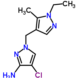4-CHLORO-1-(1-ETHYL-5-METHYL-1H-PYRAZOL-4-YLMETHYL)-1H-PYRAZOL-3-YLAMINE结构式