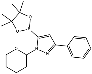 3-Phenyl-1-(tetrahydro-2H-pyran-2-yl)-5-(4,4,5,5-tetramethyl-1,3,2-dioxaborolan-2-yl)-1H-pyrazole Structure