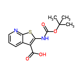 2-({[(2-Methyl-2-propanyl)oxy]carbonyl}amino)thieno[2,3-b]pyridine-3-carboxylic acid结构式