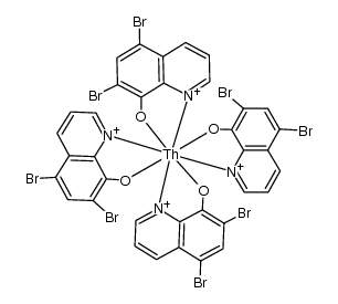 tetrakis(5,7-dibromo-8-quinolinolato)thorium(IV)结构式