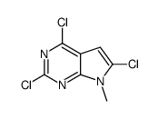 2,4,6-trichloro-7-methylpyrrolo[2,3-d]pyrimidine结构式