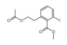 2-(2-acetoxyethyl)-6-iodobenzoic acid methyl ester Structure