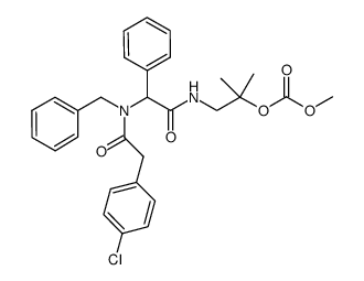 1-(2-(N-benzyl-2-(4-chlorophenyl)acetamido)-2-phenylacetamido)-2-methylpropan-2-yl methyl carbonate结构式