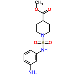 Methyl 1-[(3-aminophenyl)sulfamoyl]-4-piperidinecarboxylate结构式