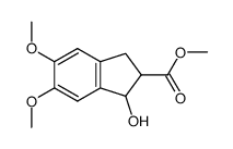 methyl 1-hydroxy-5,6-dimethoxy-2,3-dihydro-1H-indene-2-carboxylate结构式