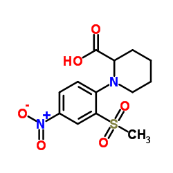 1-[2-(METHYLSULFONYL)-4-NITROPHENYL]PIPERIDINE-2-CARBOXYLIC ACID structure