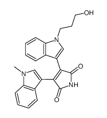 3-[1-(3-Hydroxypropyl)-1H-indol-3-yl]-4-(1-Methyl-1H-indol-3-yl)-1H-pyrrole-2,5-dione结构式
