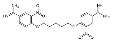 4-[5-(4-carbamimidoyl-2-nitro-phenoxy)pentoxy]-3-nitro-benzenecarboxim idamide Structure