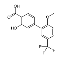 2-hydroxy-4-[2-methoxy-5-(trifluoromethyl)phenyl]benzoic acid结构式