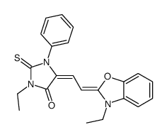 3-ethyl-5-[(3-ethylbenzoxazol-2(3H)-ylidene)ethylidene]-1-phenyl-2-thioxoimidazolidin-4-one结构式