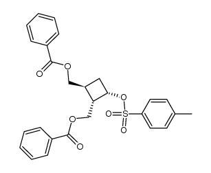 [1S-(1α,2β,3β)]-3-[[(4-methylphenyl)sulfonyl]oxy]-1,2-cyclobutanedimethanol dibenzoate ester Structure