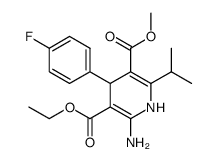 2-Amino-3-ethoxycarbonyl-4-(4-fluorophenyl)-6-isopropyl-5-methoxycarbonyl-1,4-dihydropyridine结构式