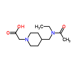 (4-{[Acetyl(ethyl)amino]methyl}-1-piperidinyl)acetic acid Structure