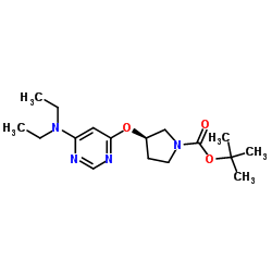 (R)-3-(6-Diethylamino-pyrimidin-4-yloxy)-pyrrolidine-1-carboxylic acid tert-butyl ester structure