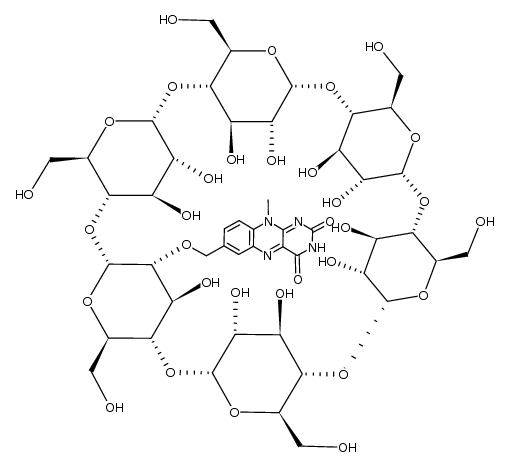 2-[(7α-O-10-methyl-7-isoalloxyazinyl)methyl]-α-cyclodextrin Structure