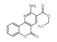 5H-[1]Benzopyrano[4,3-b]pyridine-3-carboxylic acid, 2-amino-5-oxo-, ethyl ester (en) Structure