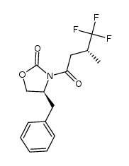 (S)-4-benzyl-3-((R)-4,4,4-trifluoro-3-methylbutanoyl)oxazolidin-2-one结构式