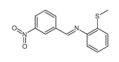 N-(3-nitrophenylmethylene)-2-methylthiobenzenamine Structure