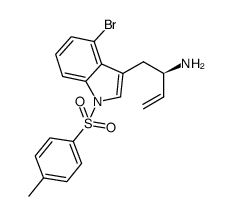 (R)-1-(4-bromo-1-tosyl-1H-indol-3-yl)but-3-en-2-amine结构式