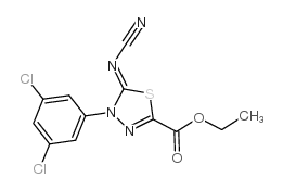 ETHYL 5-CYANAMIDE-4-(3,5-DICHLOROPHENYL)-4,5-DIHYDRO-1,3,4-THIADIAZOLE-2-CARBOXYLATE structure