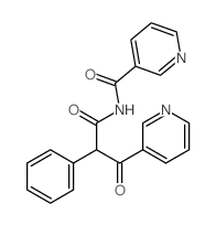 3-Pyridinepropanamide, b-oxo-a-phenyl-N-(3-pyridinylcarbonyl)- Structure