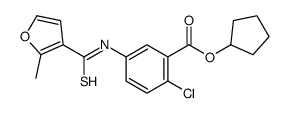 cyclopentyl 2-chloro-5-[(2-methylfuran-3-carbothioyl)amino]benzoate结构式