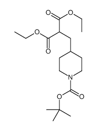 2-(1-Boc-piperidin-4-ylmethyl)Malonic acid diethyl ester结构式