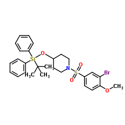 1-[(3-Bromo-4-methoxyphenyl)sulfonyl]-4-{[(2-methyl-2-propanyl)(diphenyl)silyl]oxy}piperidine图片