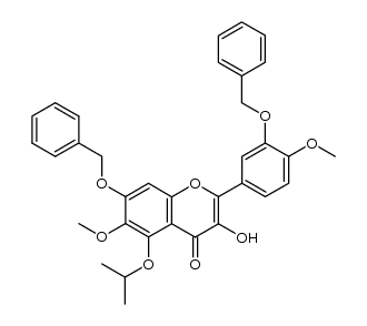 7-(benzyloxy)-2-(3-(benzyloxy)-4-methoxyphenyl)-3-hydroxy-5-isopropoxy-6-methoxy-4H-chromen-4-one结构式