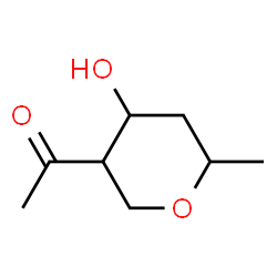 Ethanone, 1-(tetrahydro-4-hydroxy-6-methyl-2H-pyran-3-yl)- (9CI) Structure