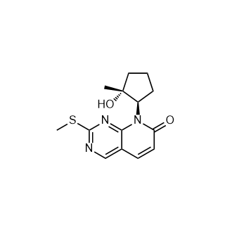 8-((1R,2R)-2-羟基-2-甲基环戊基)-2-(甲硫基)吡啶并[2,3-d]嘧啶-7(8H)-酮结构式