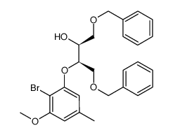 (-)-(2S,3R)-1,4-bis(benzyloxy)-3-(2-bromo-3-methoxy-5-methylphenyl)oxybutan-2-ol结构式