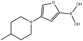 4-(4-Methylpiperidin-1-yl)furan-2-boronic acid结构式