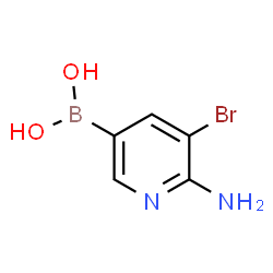 (6-氨基-5-溴吡啶-3-基)硼酸结构式