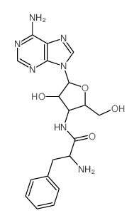 9H-Purin-6-amine,9-[3-[(2-amino-1-oxo-3-phenylpropyl)amino]-3-deoxy-b-D-arabinofuranosyl]-,(S)- (9CI)结构式