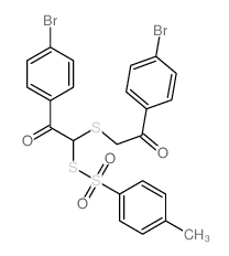 Benzenesulfonothioicacid, 4-methyl-,S-[2-(4-bromophenyl)-1-[[2-(4-bromophenyl)-2-oxoethyl]thio]-2-oxoethyl] ester Structure