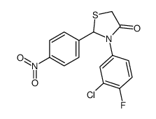 3-(3-chloro-4-fluorophenyl)-2-(4-nitrophenyl)-1,3-thiazolidin-4-one Structure