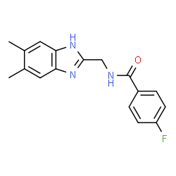 N-[(5,6-DIMETHYL-1H-1,3-BENZIMIDAZOL-2-YL)METHYL]-4-FLUOROBENZENECARBOXAMIDE Structure