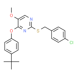 4-[4-(TERT-BUTYL)PHENOXY]-2-[(4-CHLOROBENZYL)SULFANYL]-5-METHOXYPYRIMIDINE structure