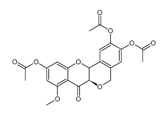 (6aR,12aR)-2,3,10-Triacetoxy-6a,12a-dihydro-8-methoxy[2]benzopyrano[4,3-b][1]benzopyran-7(5H)-one Structure
